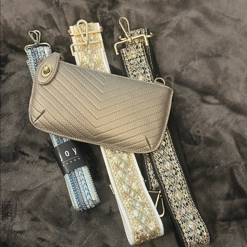 Joy Susan Metallic and Patterned Women's Cross Bodybag Set